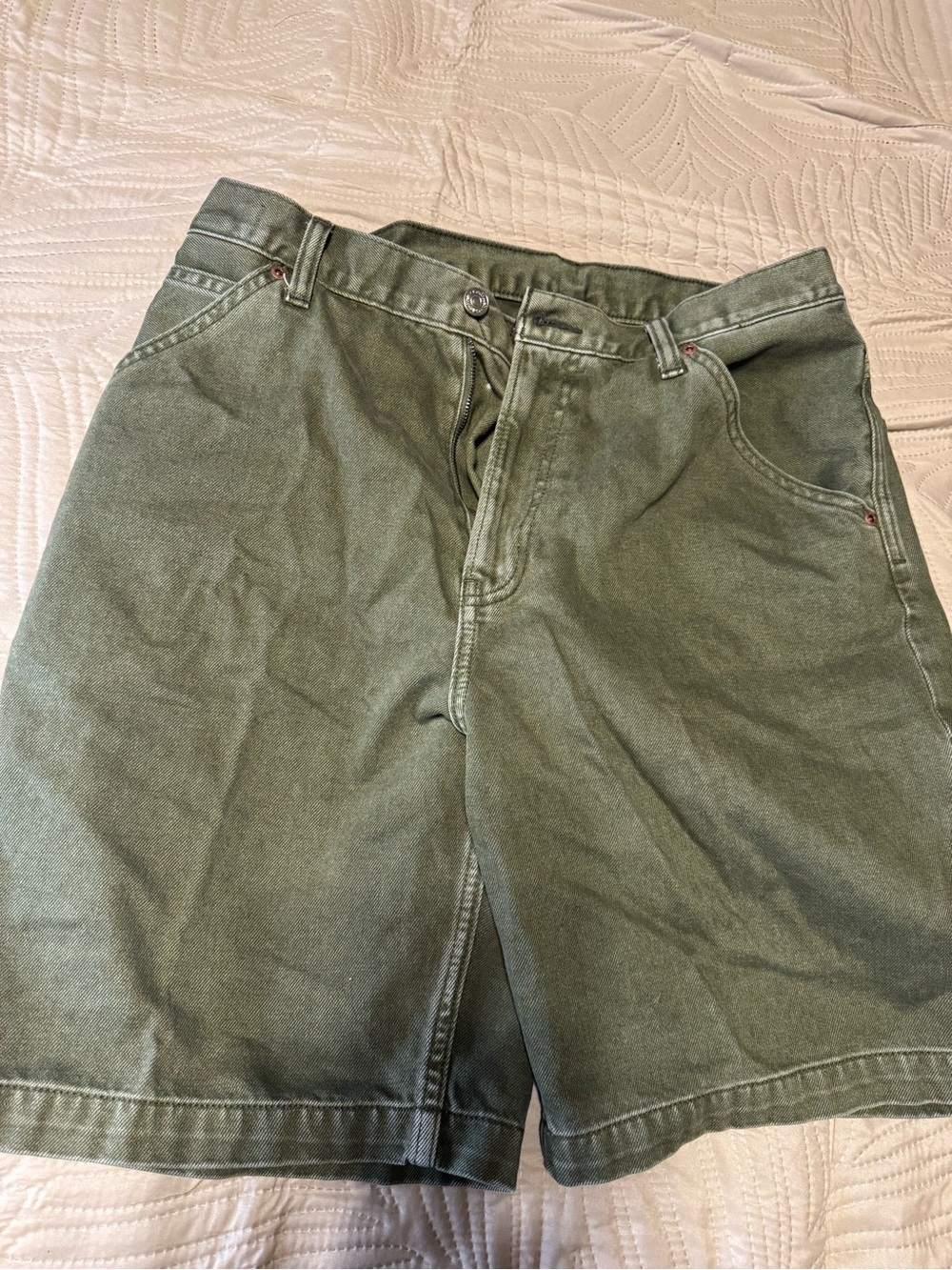 Calvin Klein Olive Green Denim Jeans Shorts Sz Waste 32 See pics